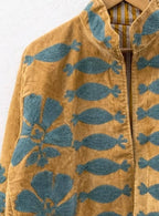 The Golden Tide Jacket – Mustard & Teal Suzani Velvet