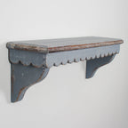 Scalloped Wooden Wall Shelf – Grey