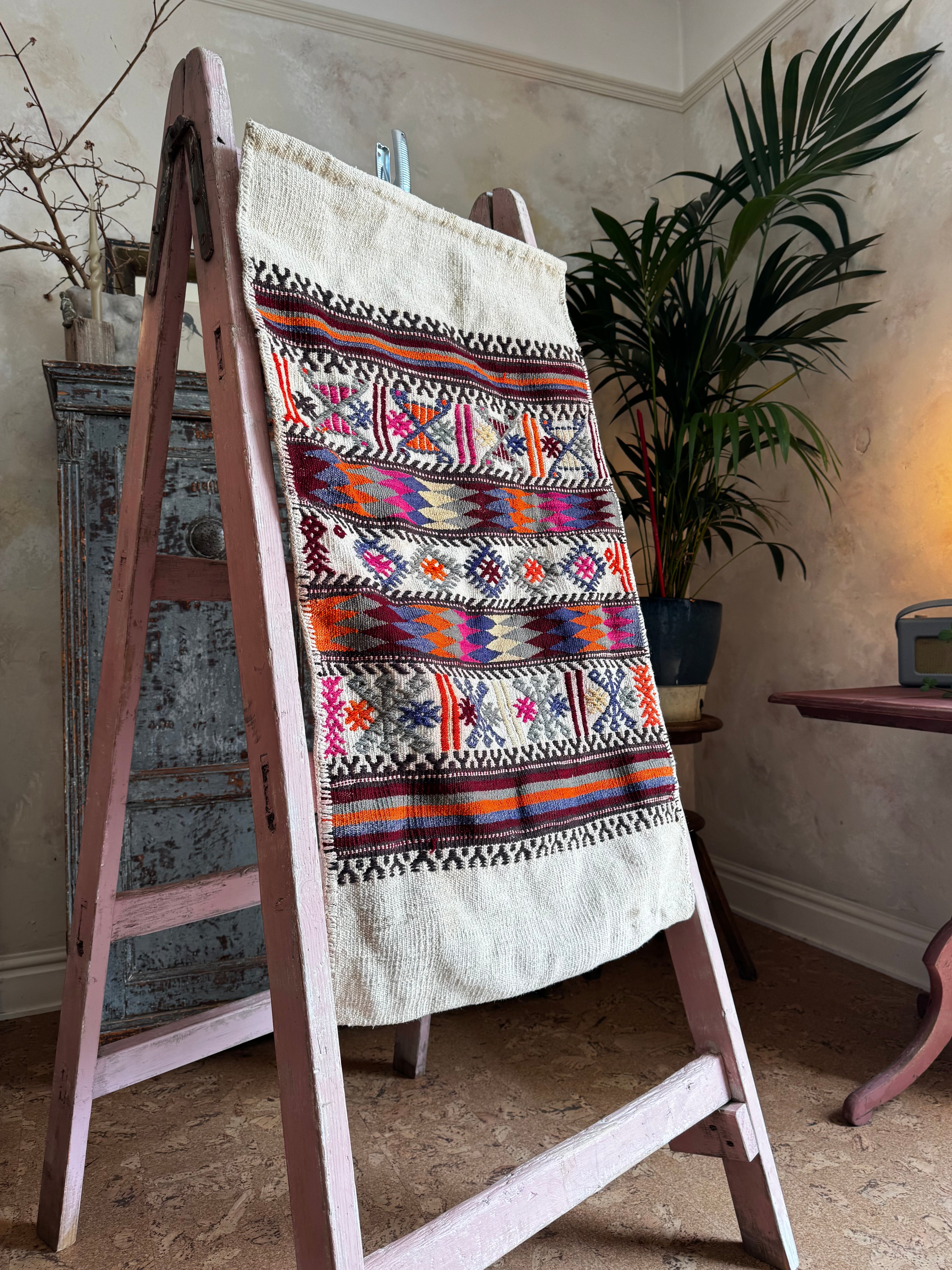 Antique Turkish Embroidered Cushion Cover