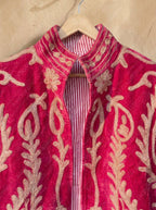 The Ruby Bloom Jacket – Crimson & Cream Suzani Velvet