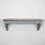 Scalloped Wooden Wall Shelf – Grey