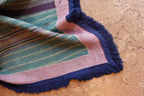 Indigo Fringe Kantha Quilt
