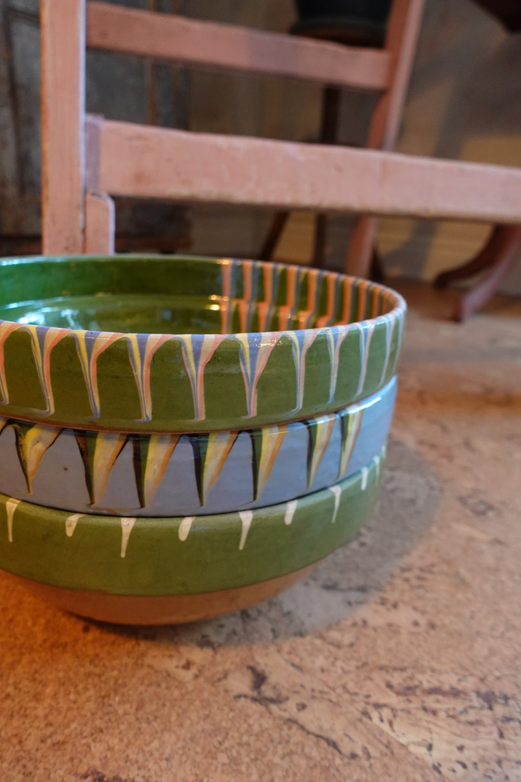 Large Hand-Painted Romanian Salad Bowl