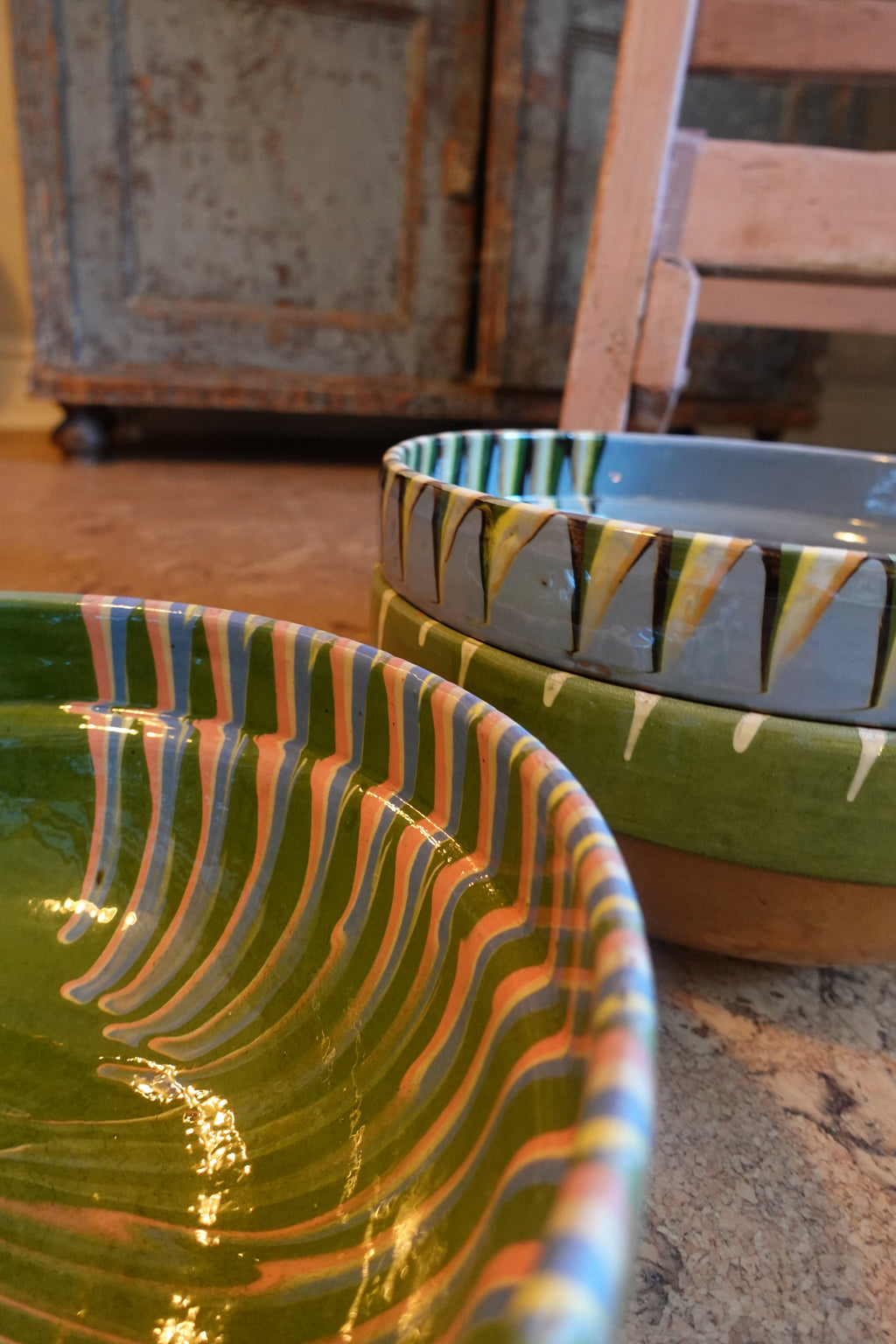 Large Hand-Painted Romanian Salad Bowl
