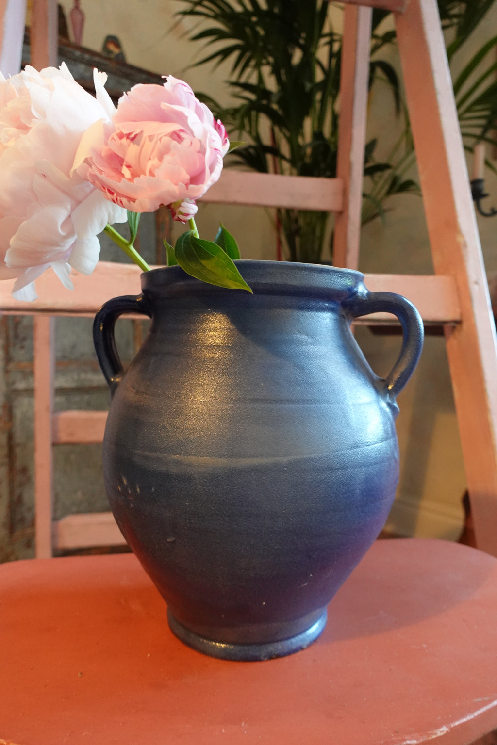 Romanian Cobalt Blue Earthenware Jug