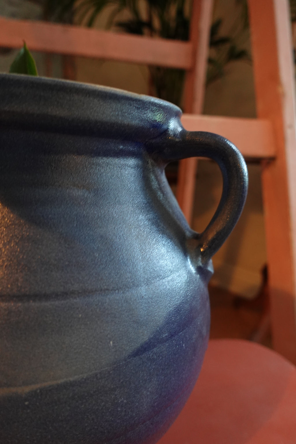 Romanian Cobalt Blue Earthenware Jug