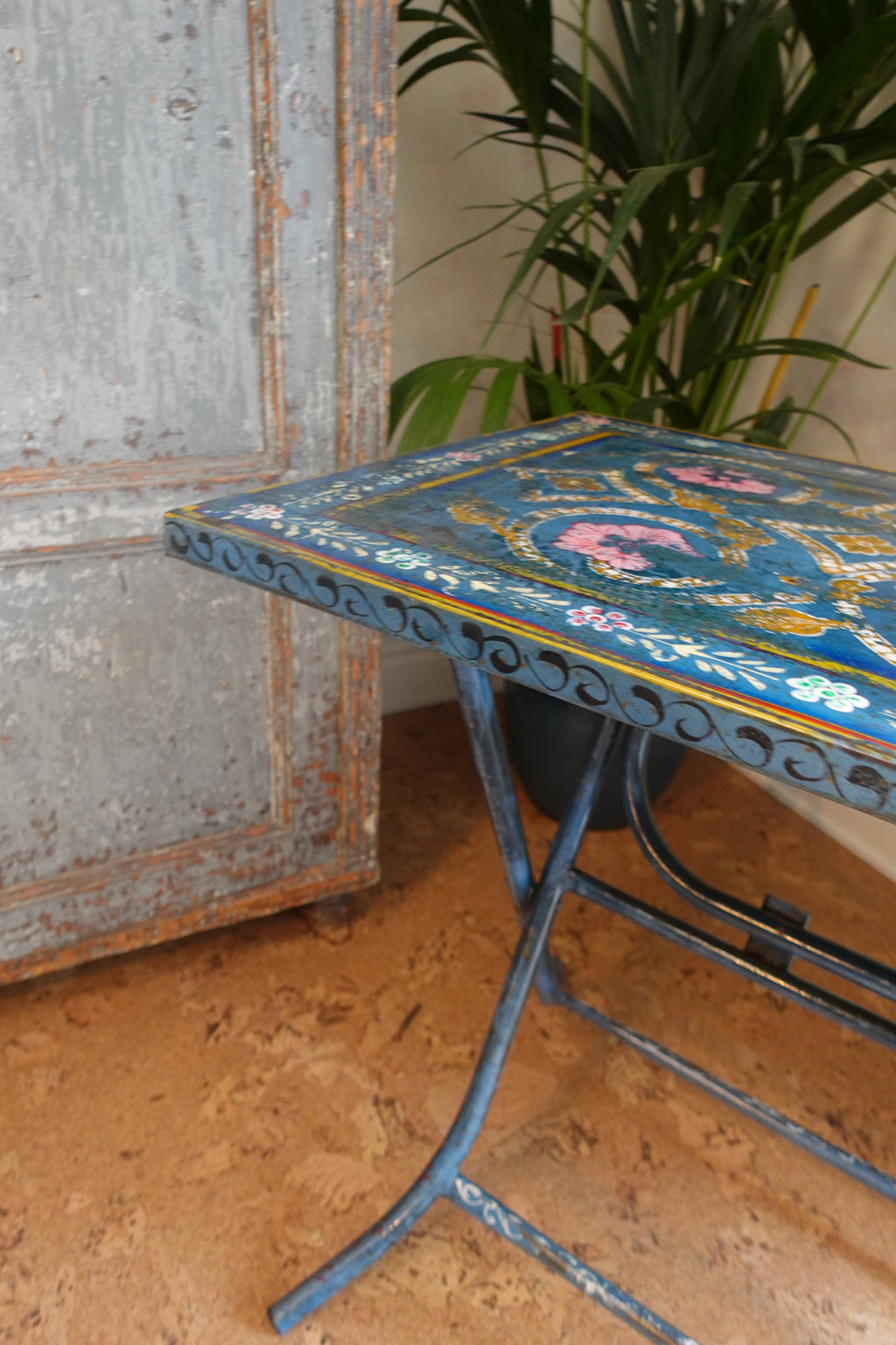 Vintage Hand-Painted Indian Folding Table