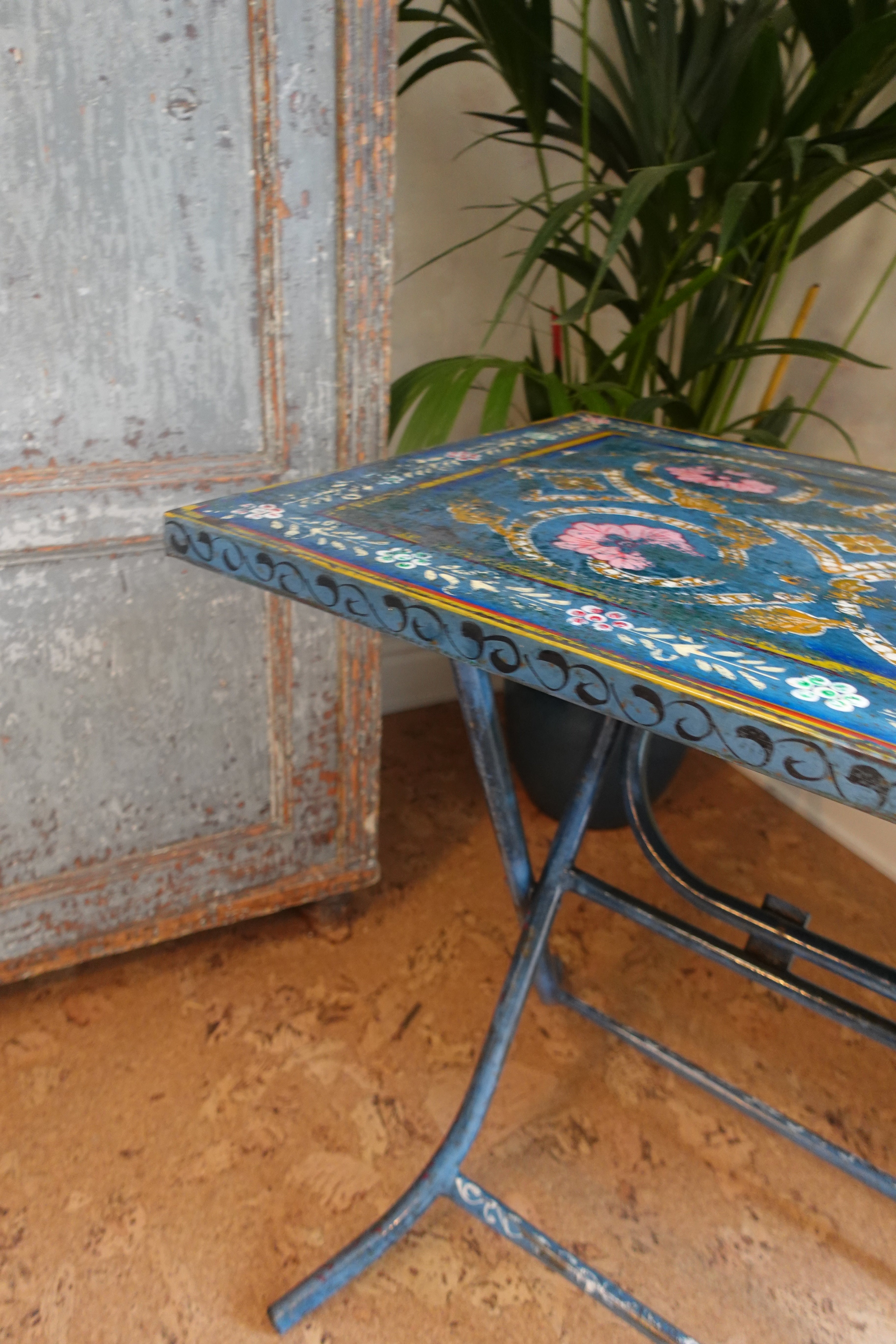 Vintage Hand-Painted Indian Folding Table