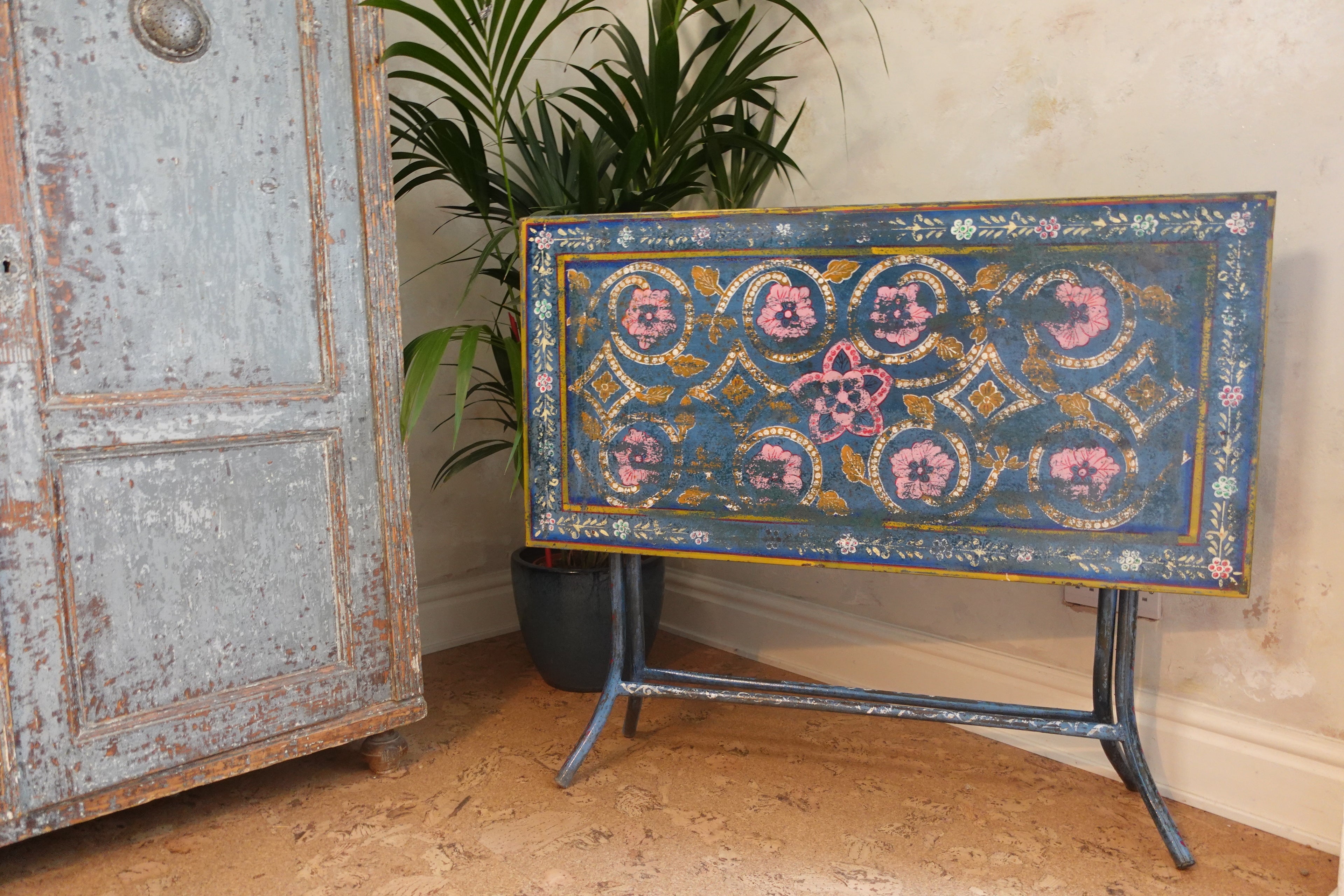 Vintage Hand-Painted Indian Folding Table