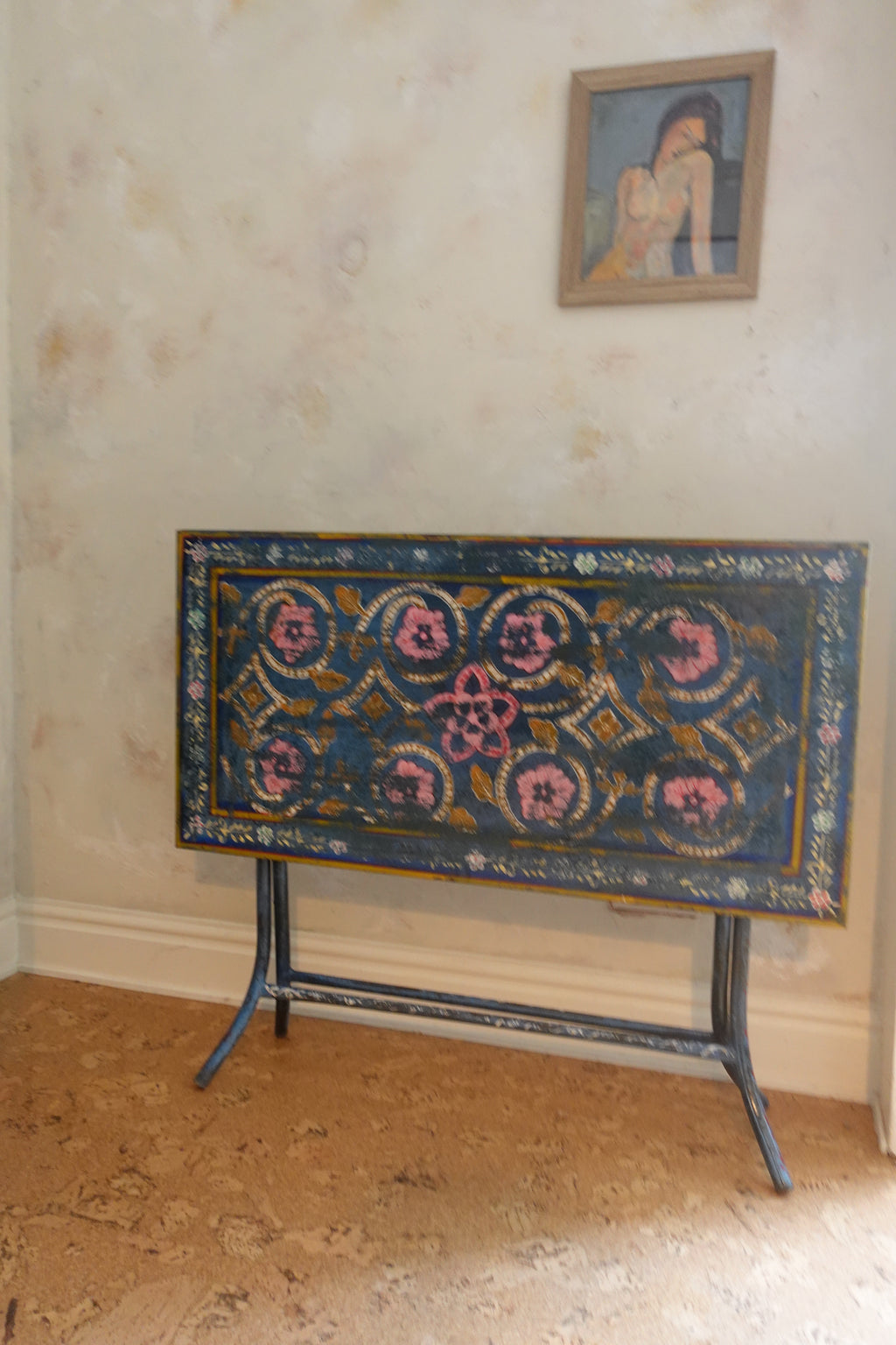 Vintage Hand-Painted Indian Folding Table