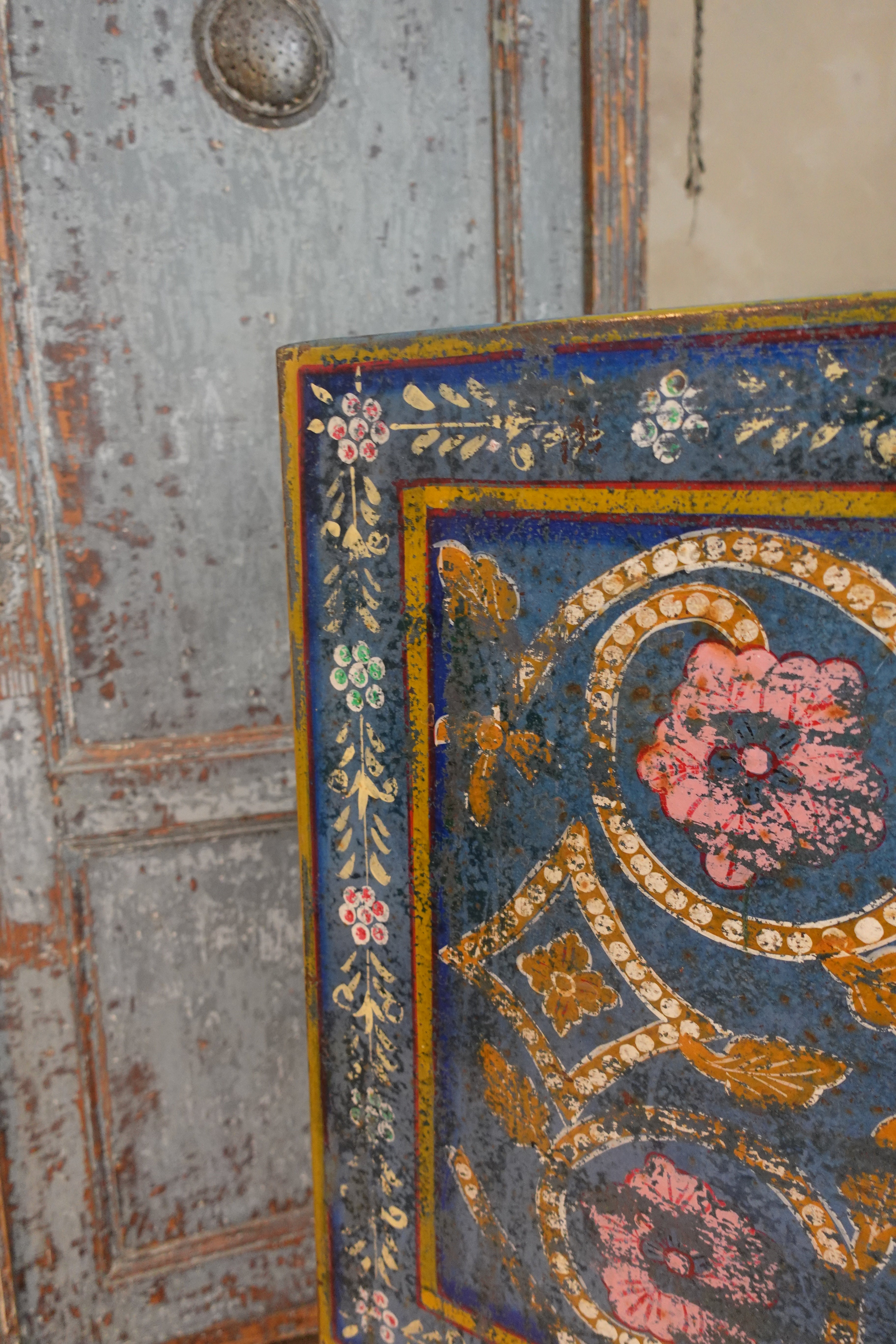 Vintage Hand-Painted Indian Folding Table