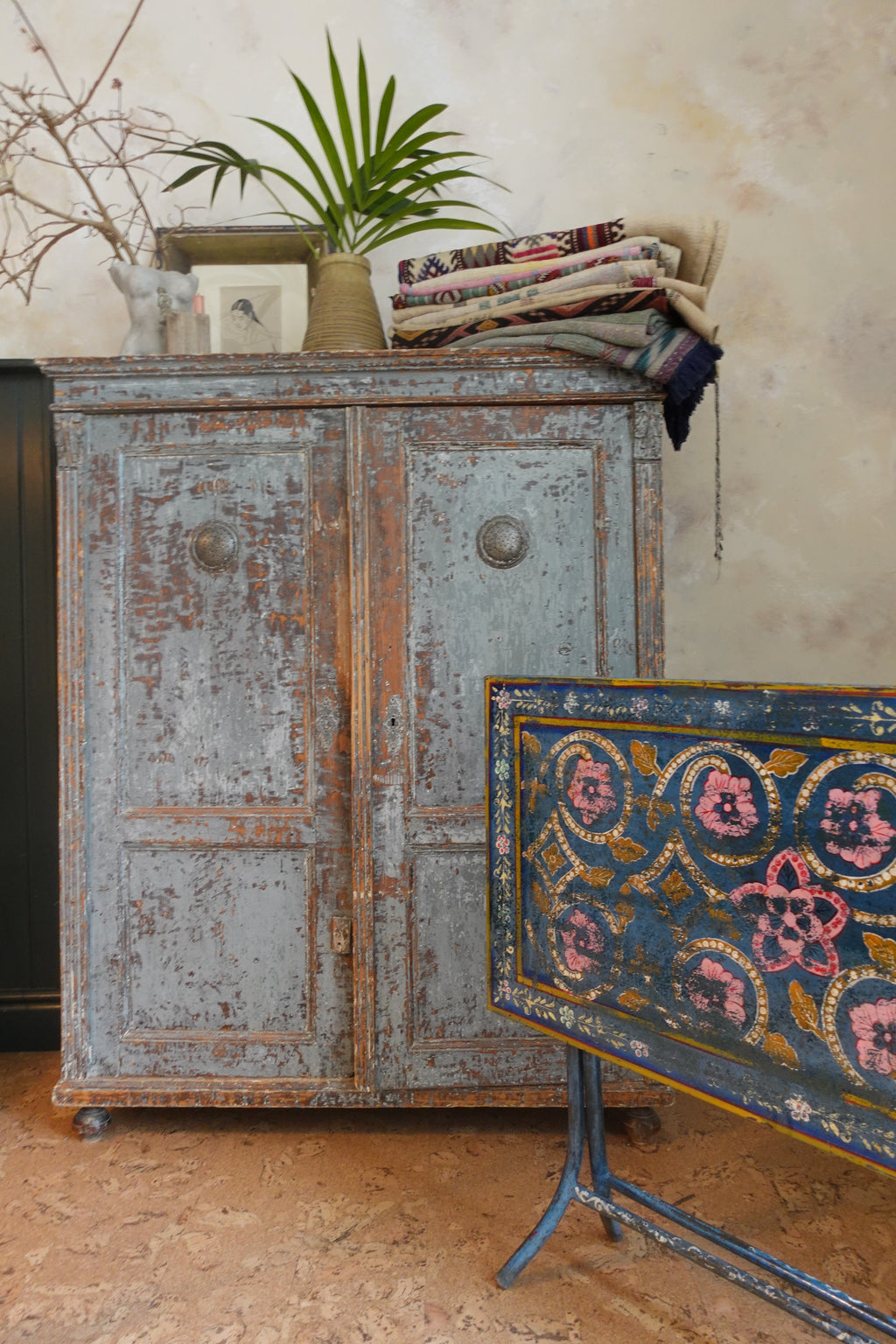 Vintage Hand-Painted Indian Folding Table