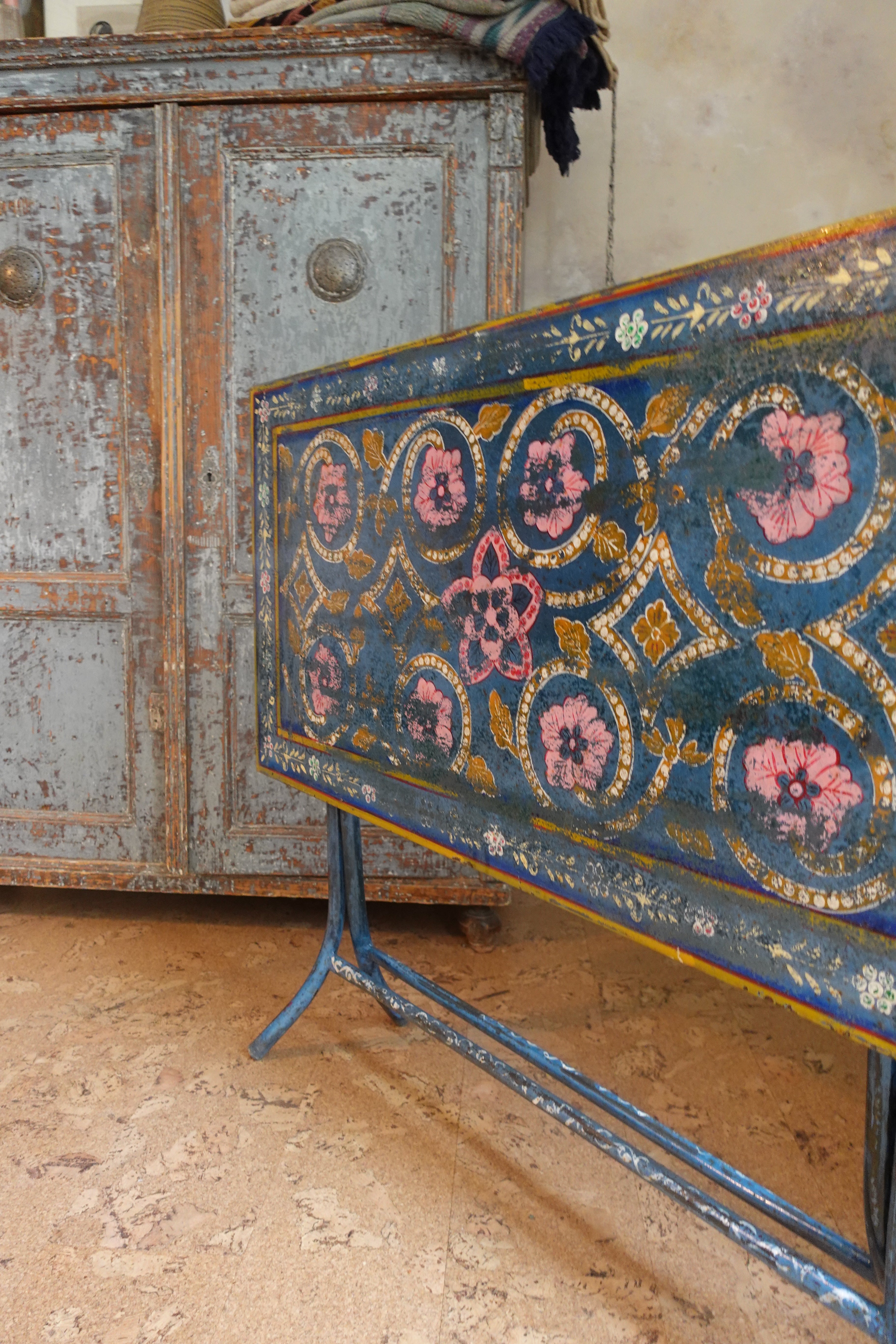 Vintage Hand-Painted Indian Folding Table