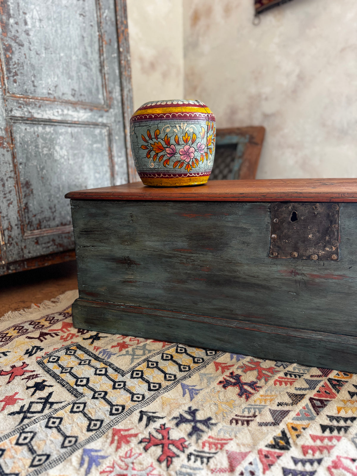 Early 20th-Century Restored Coffee Table Trunk