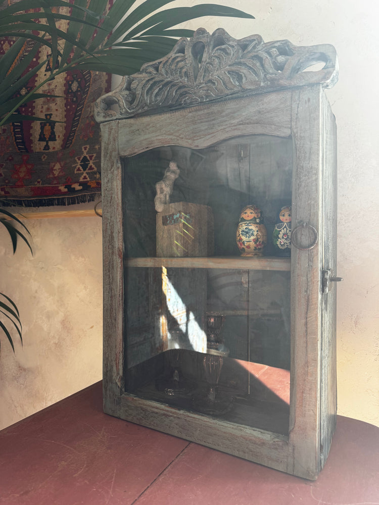 Vintage Indian Carved Wall Cabinet