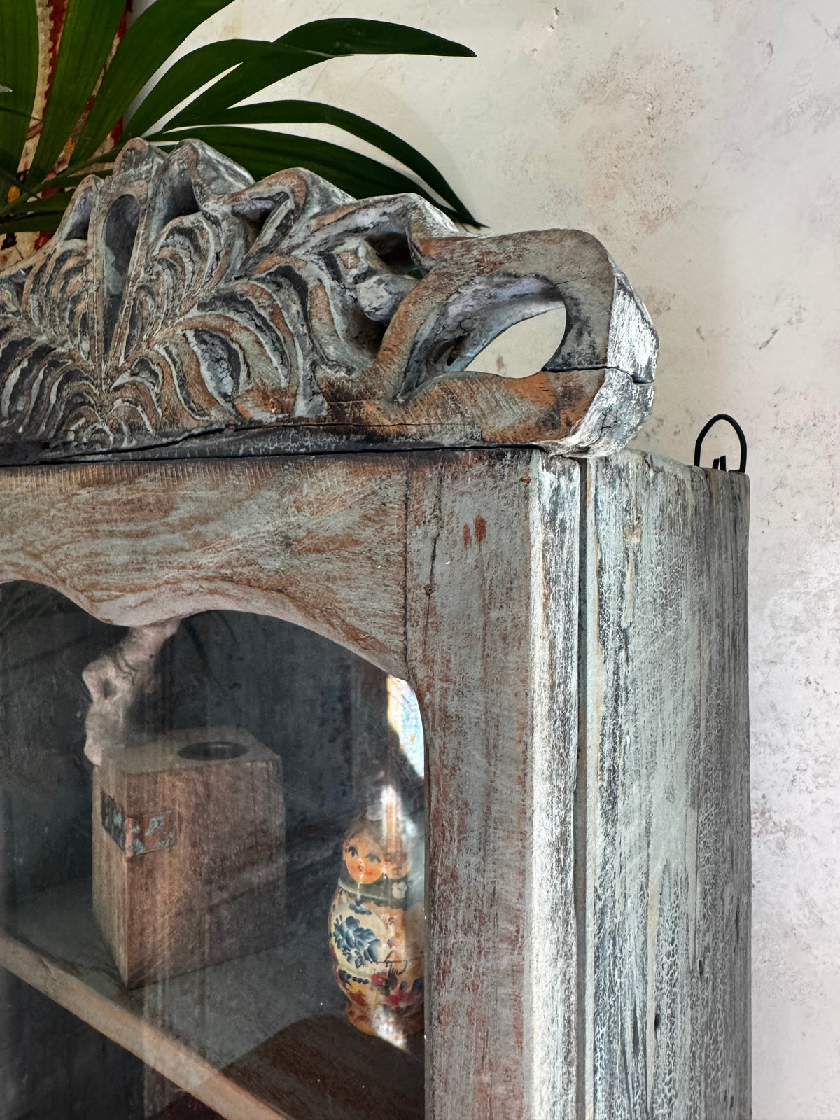 Vintage Indian Carved Wall Cabinet