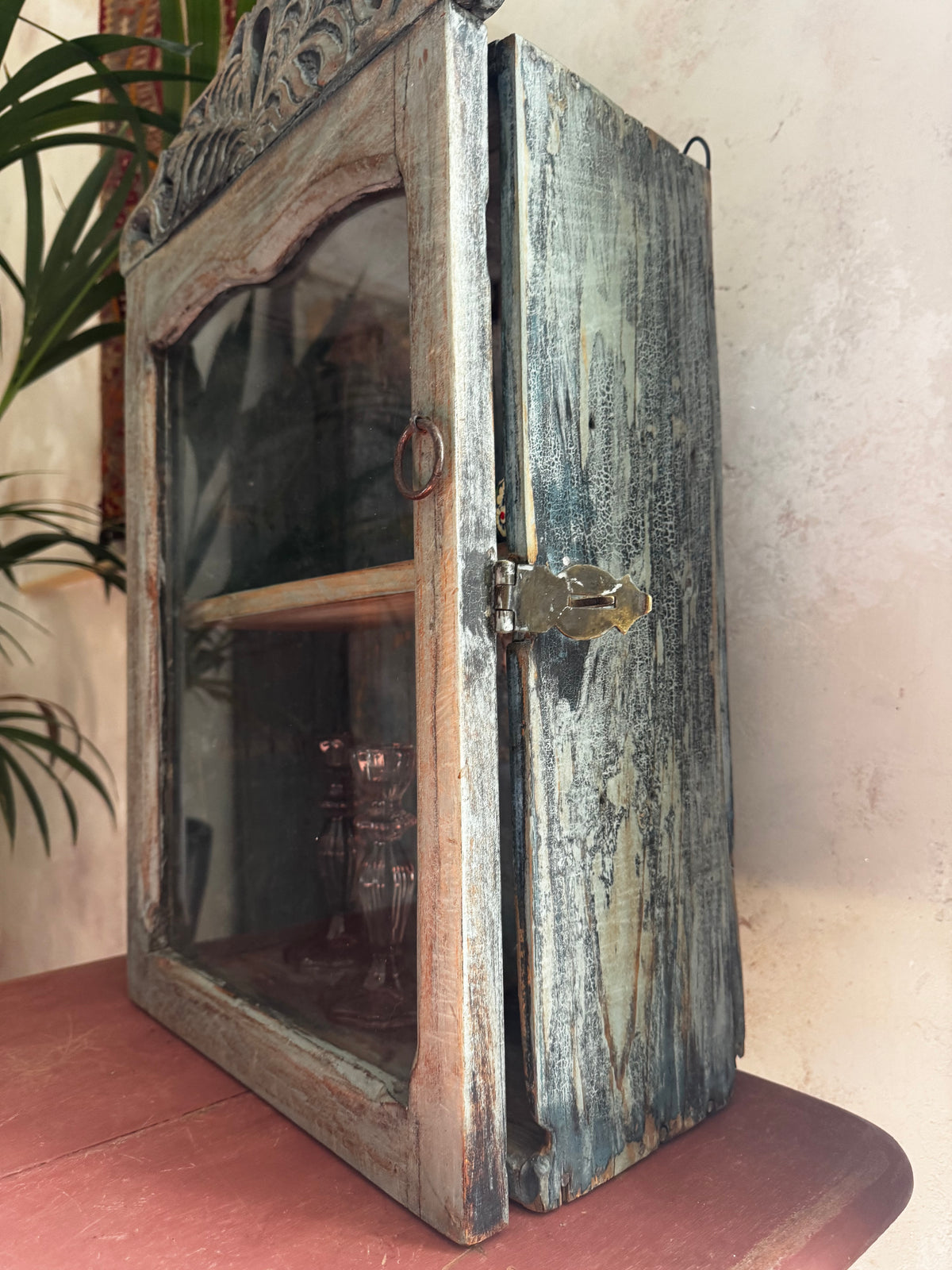 Vintage Indian Carved Wall Cabinet