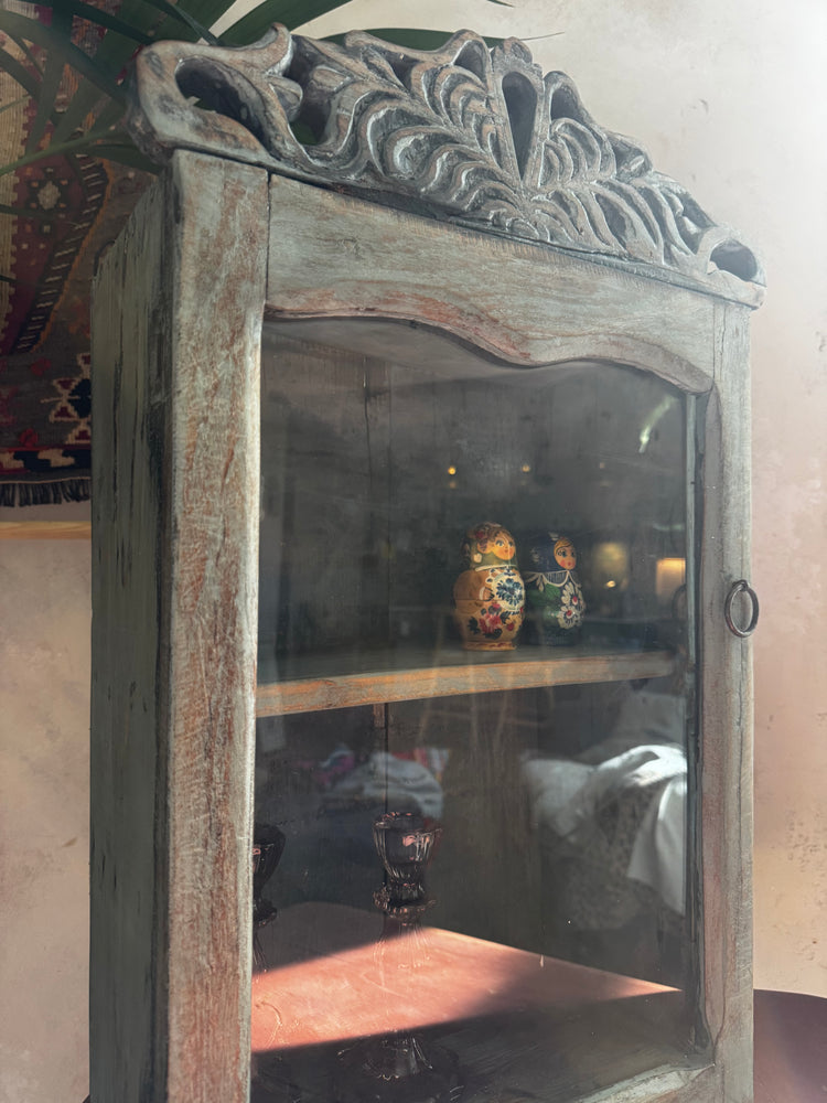 Vintage Indian Carved Wall Cabinet