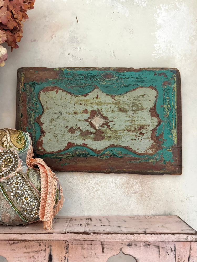 Antique French Painted Wooden Furniture Panel