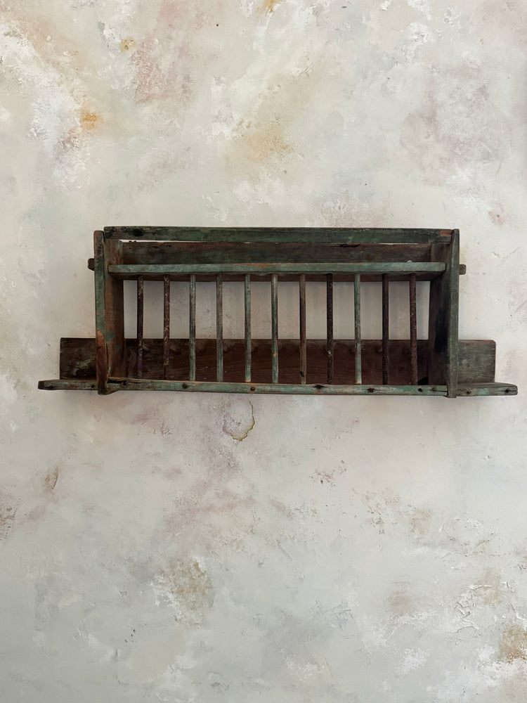 Antique Painted Wooden Plate Rack