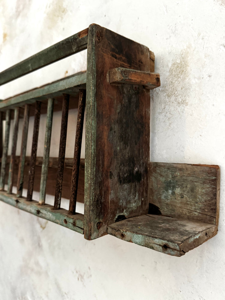 Antique Painted Wooden Plate Rack