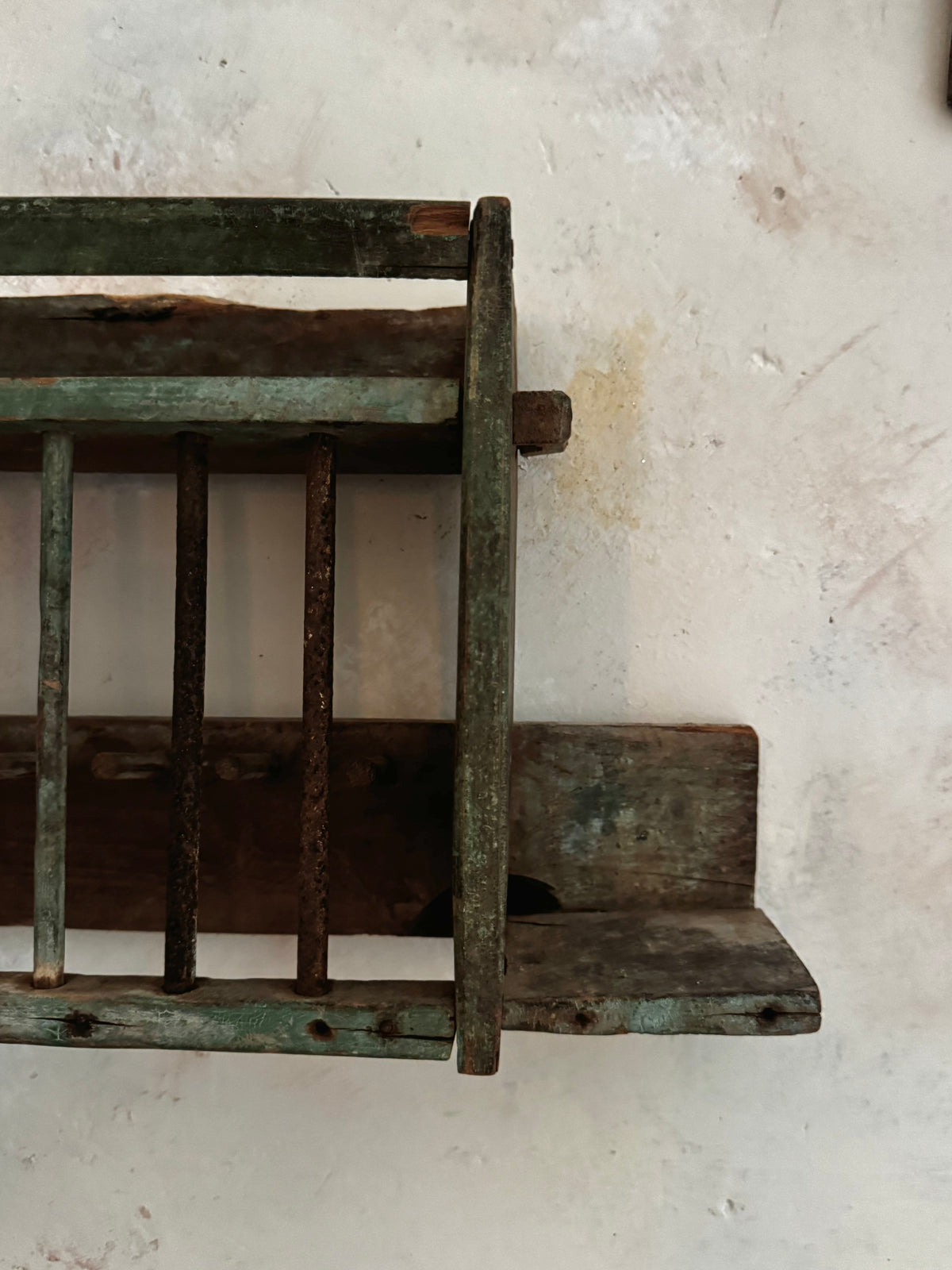 Antique Painted Wooden Plate Rack