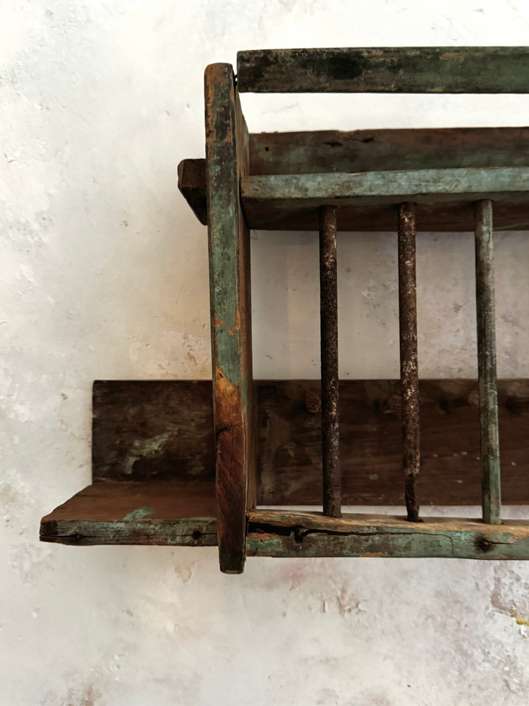 Antique Painted Wooden Plate Rack