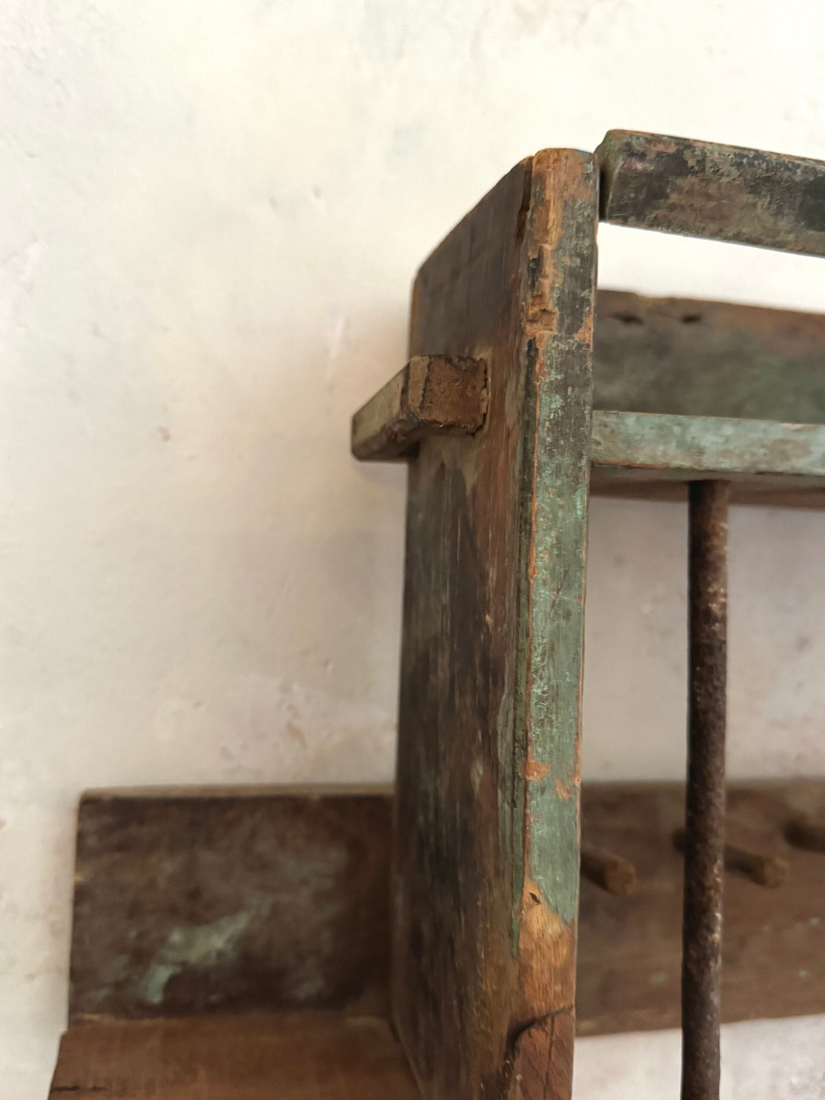 Antique Painted Wooden Plate Rack