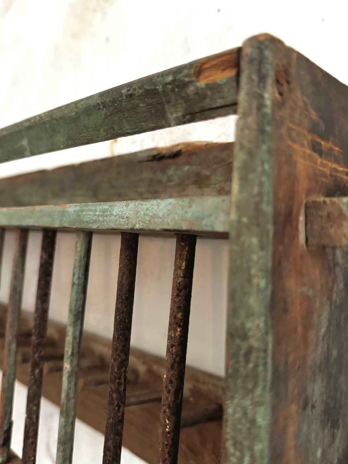 Antique Painted Wooden Plate Rack