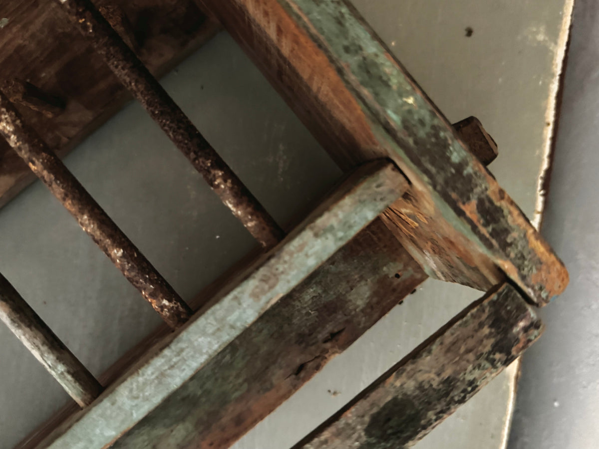 Antique Painted Wooden Plate Rack
