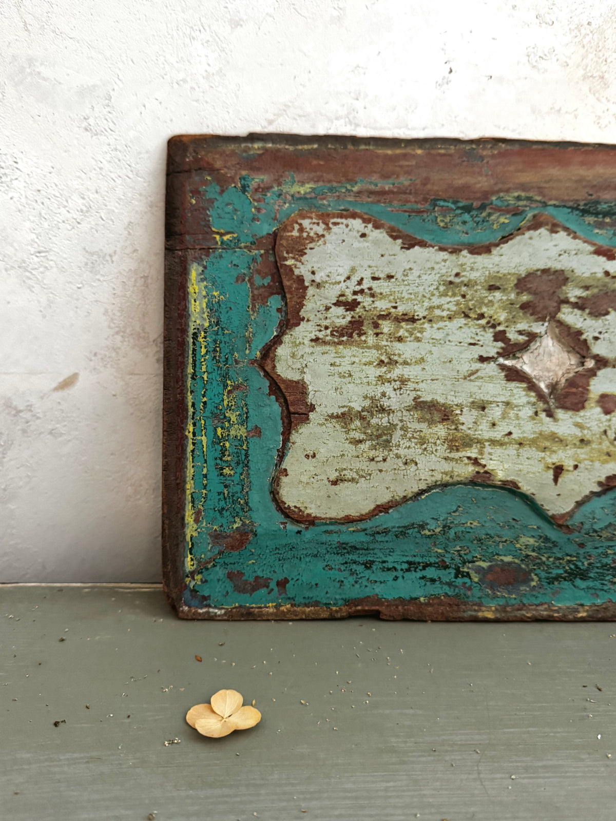 Antique French Painted Wooden Furniture Panel