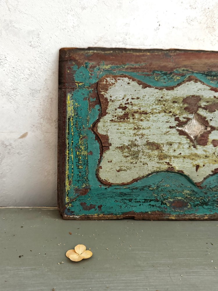 Antique French Painted Wooden Furniture Panel