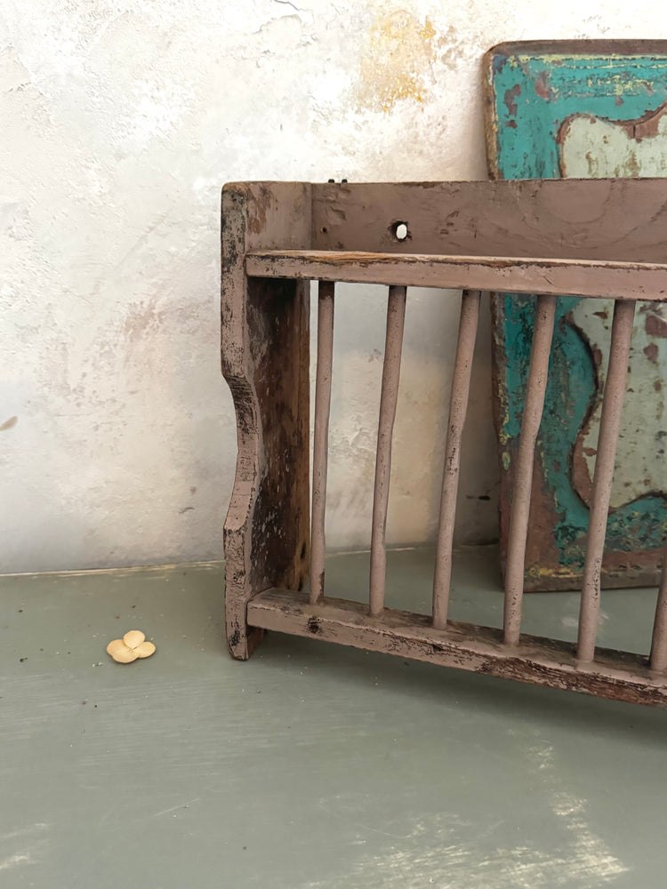 Small Antique Wooden Plate Rack