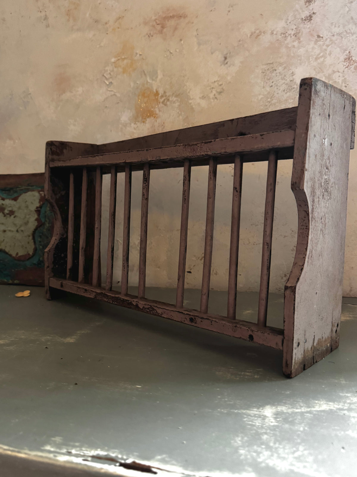 Small Antique Wooden Plate Rack