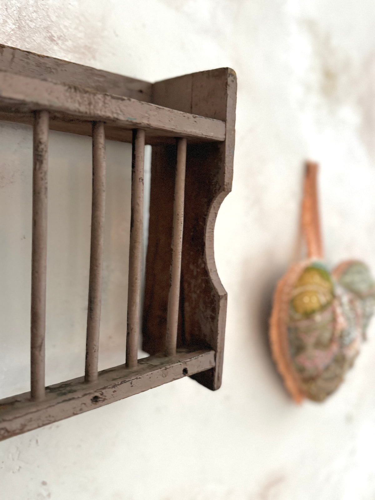 Small Antique Wooden Plate Rack