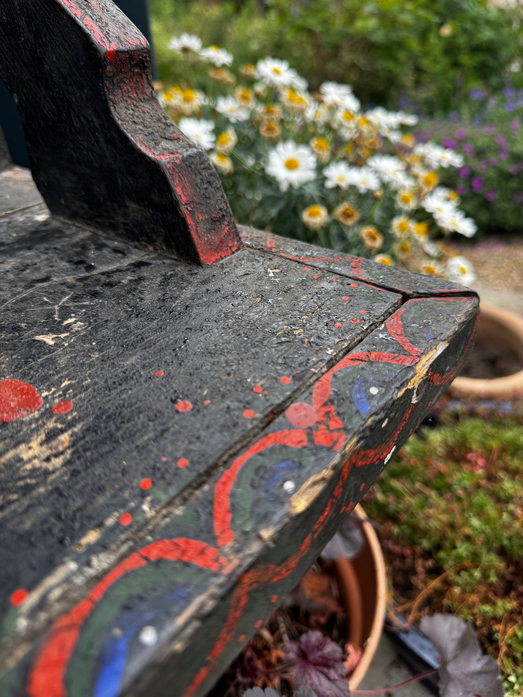 Antique Romanian Folk Art Bench