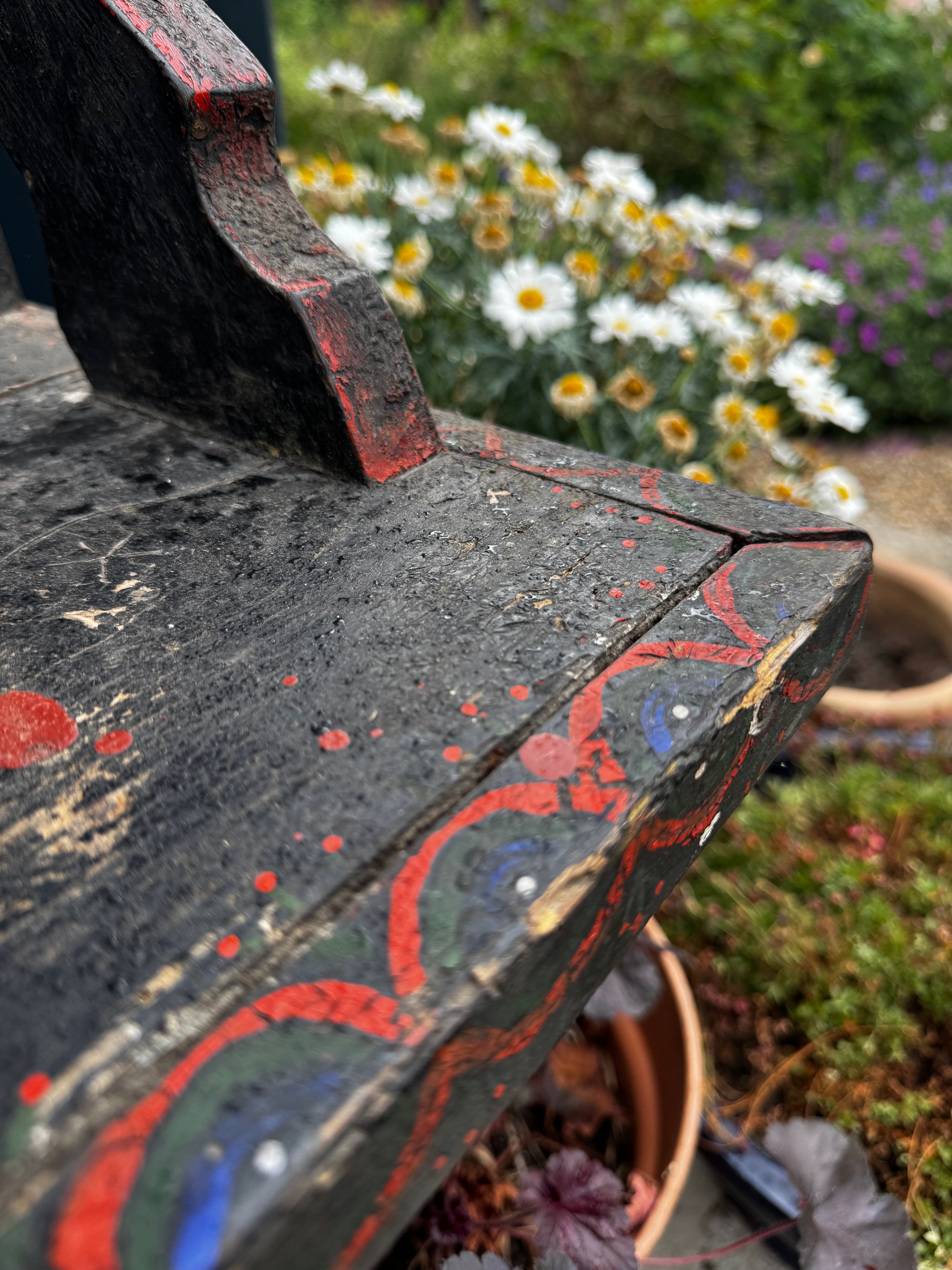 Antique Romanian Folk Art Bench
