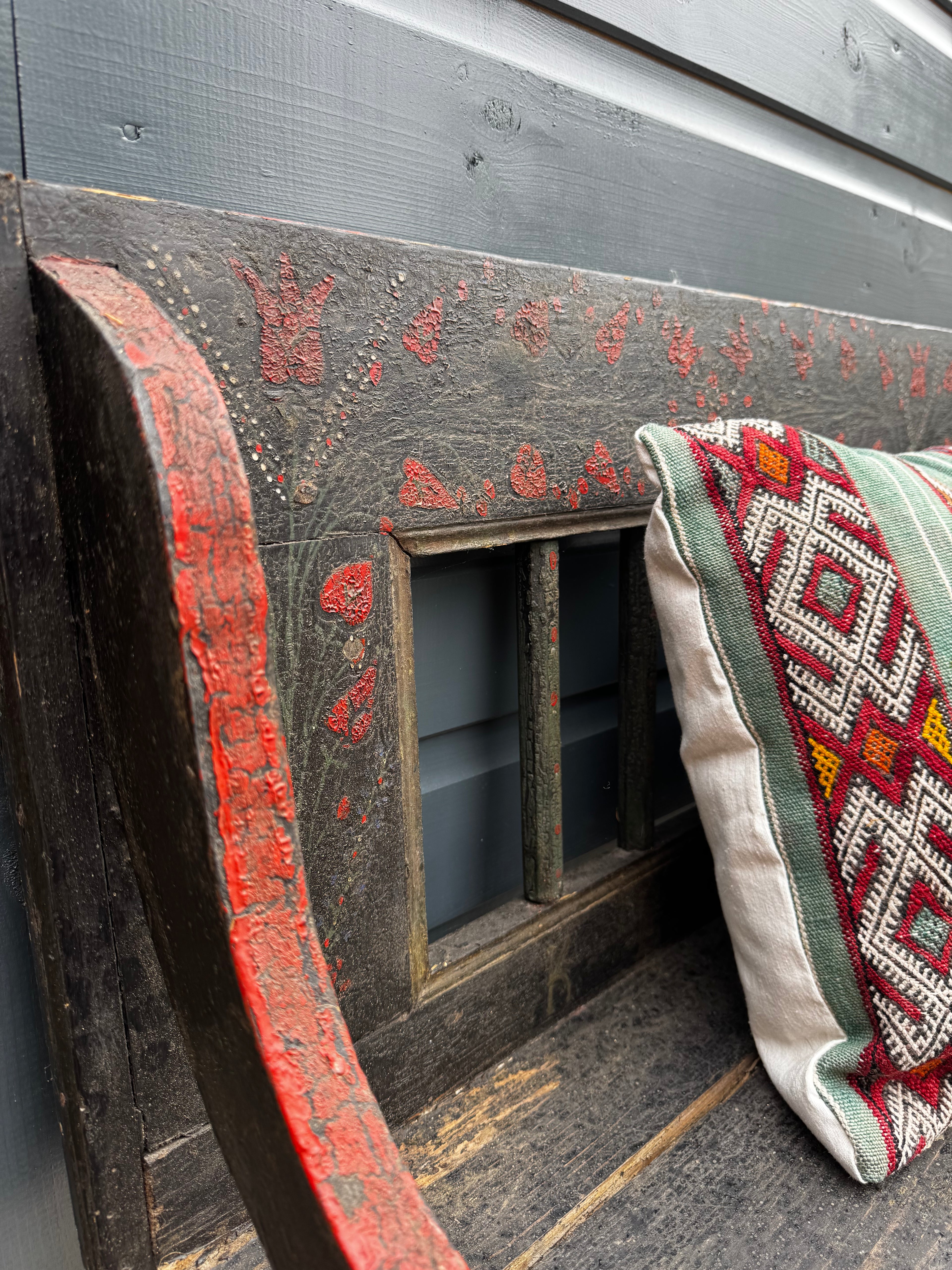 Antique Romanian Folk Art Bench