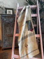 Antique Romanian Grain Sack with Hand-Stitched Repairs