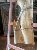 Antique Romanian Grain Sack with Hand-Stitched Repairs