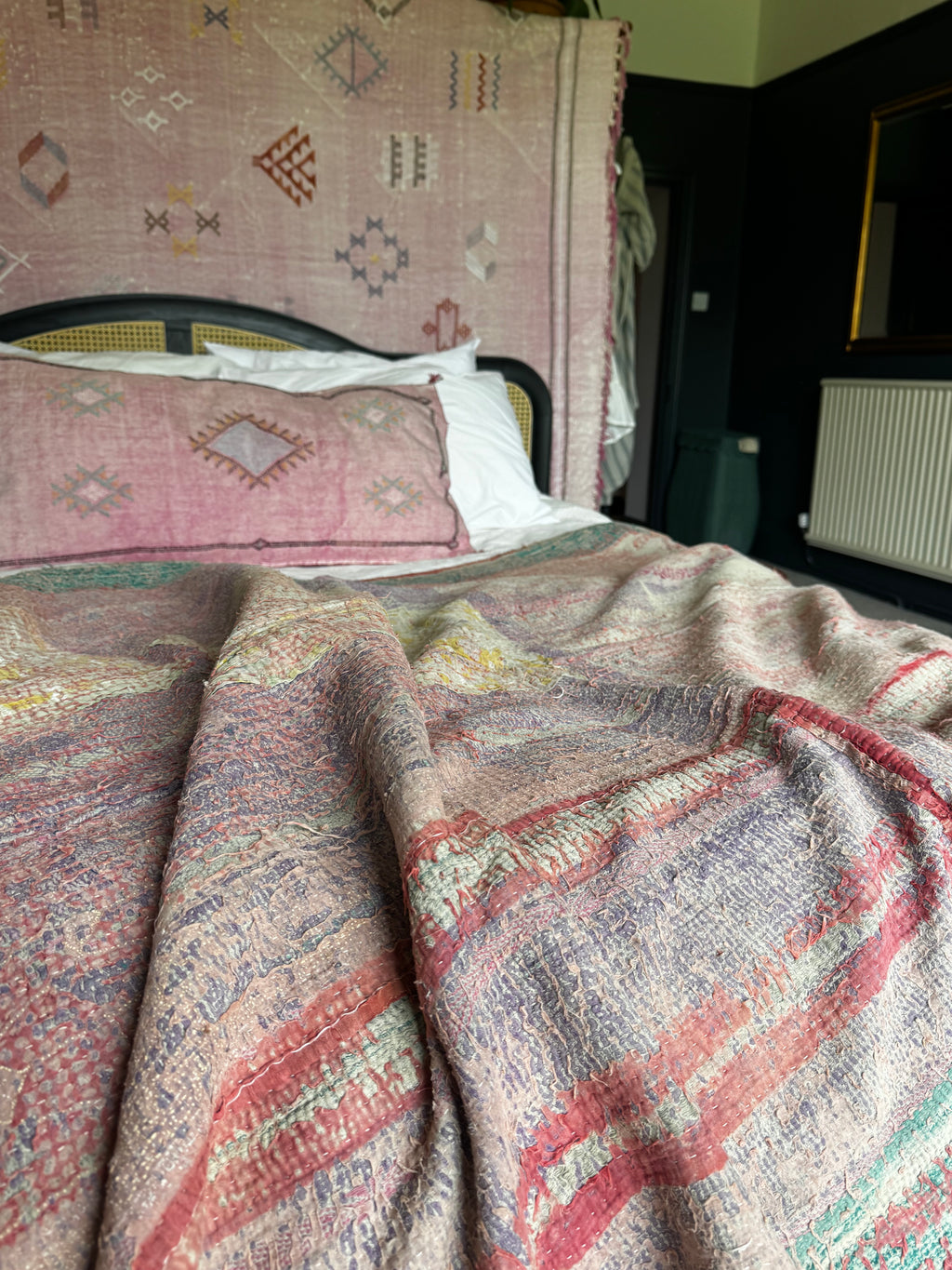 Antique Layered Kantha Throw