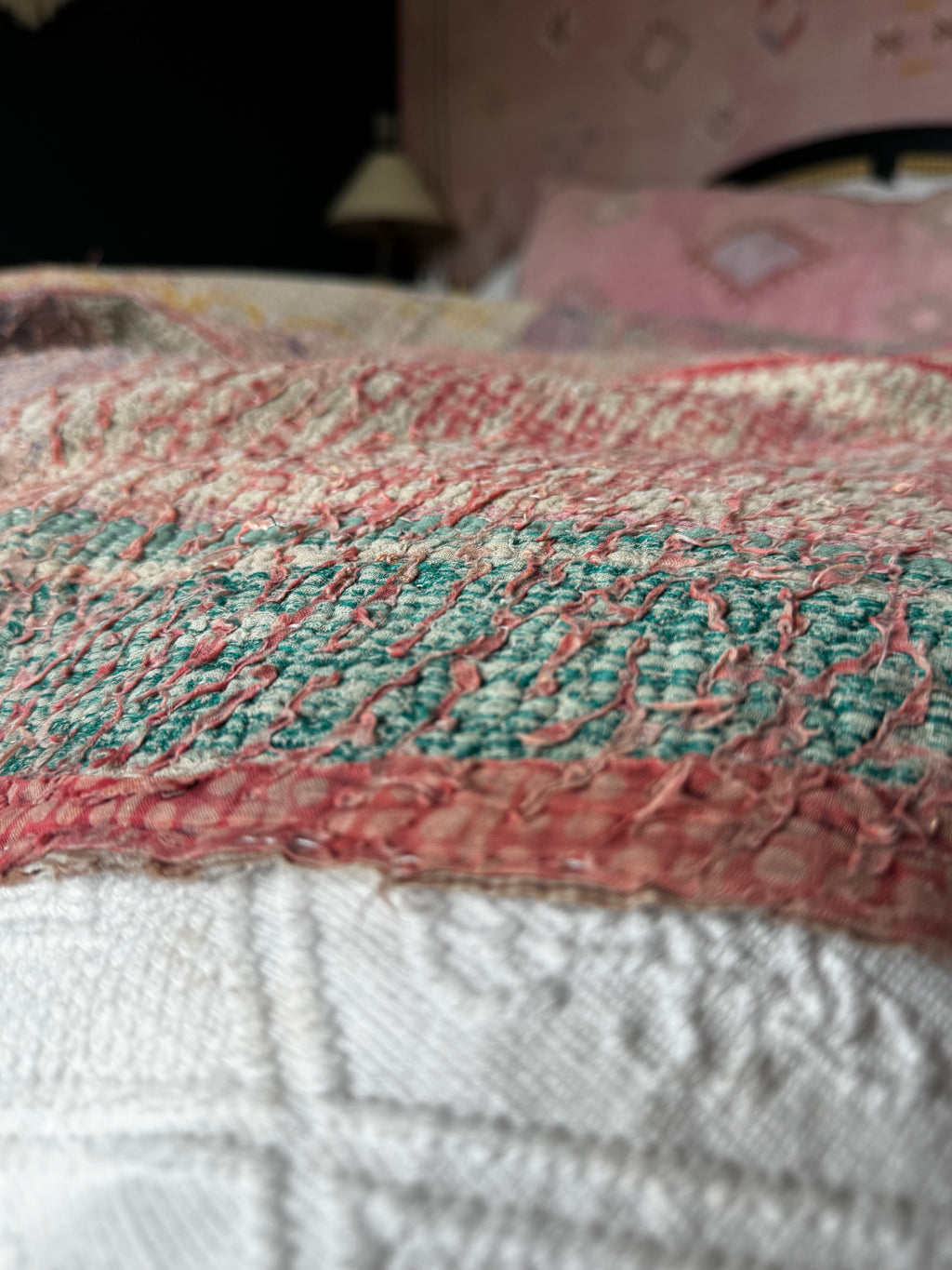 Antique Layered Kantha Throw
