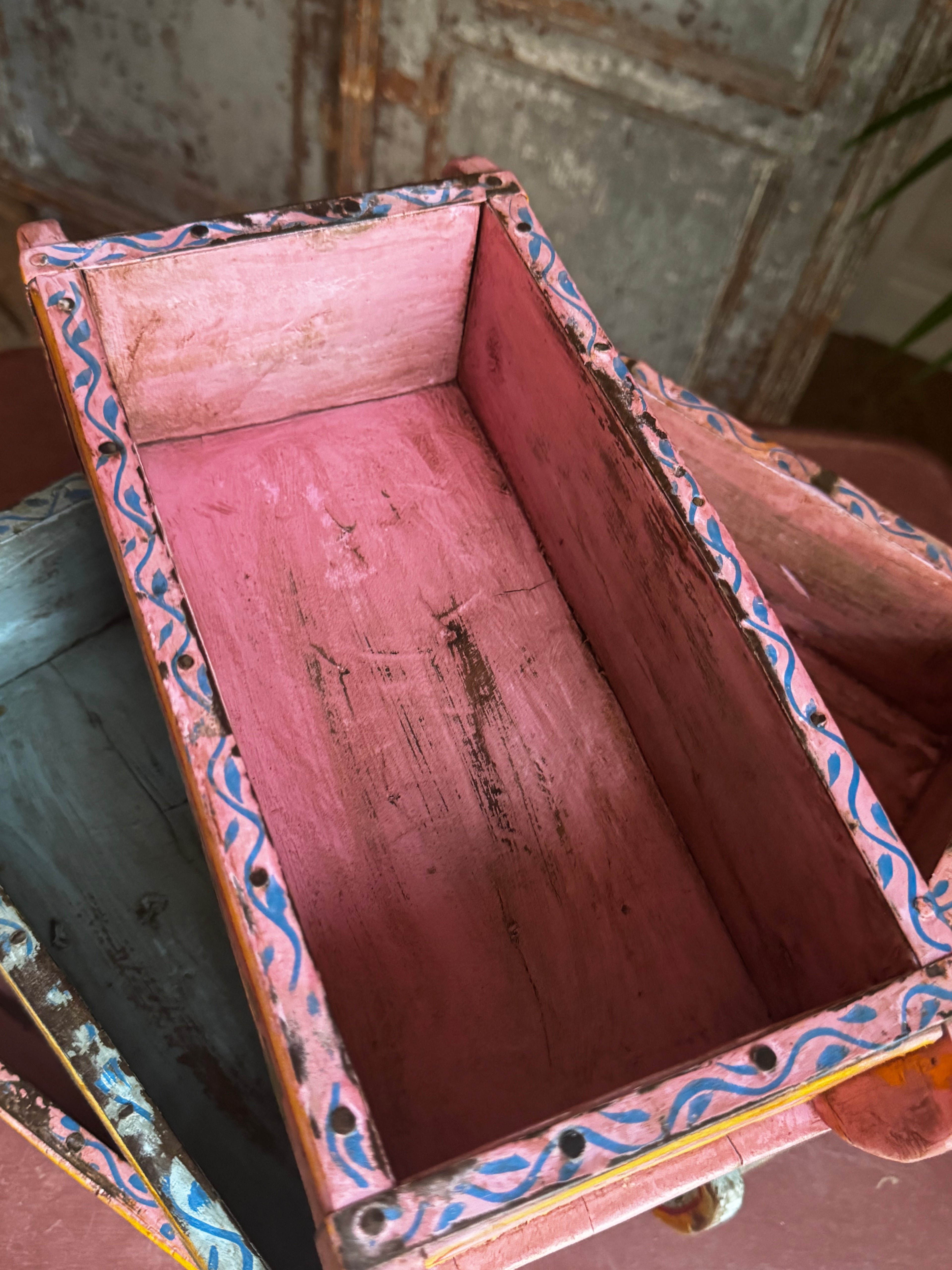 Hand-Painted Pink Indian Brick Box