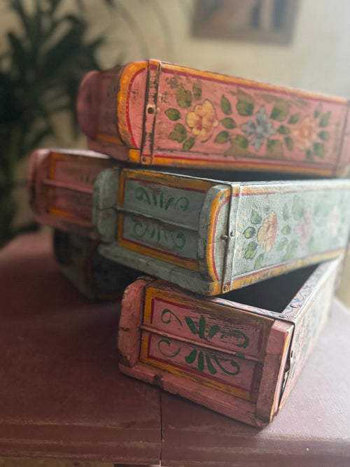 Hand-Painted Blue Indian Brick Box