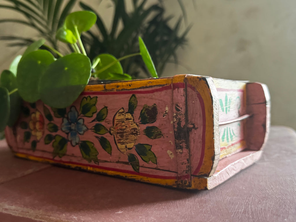 Hand-Painted Pink Indian Brick Box
