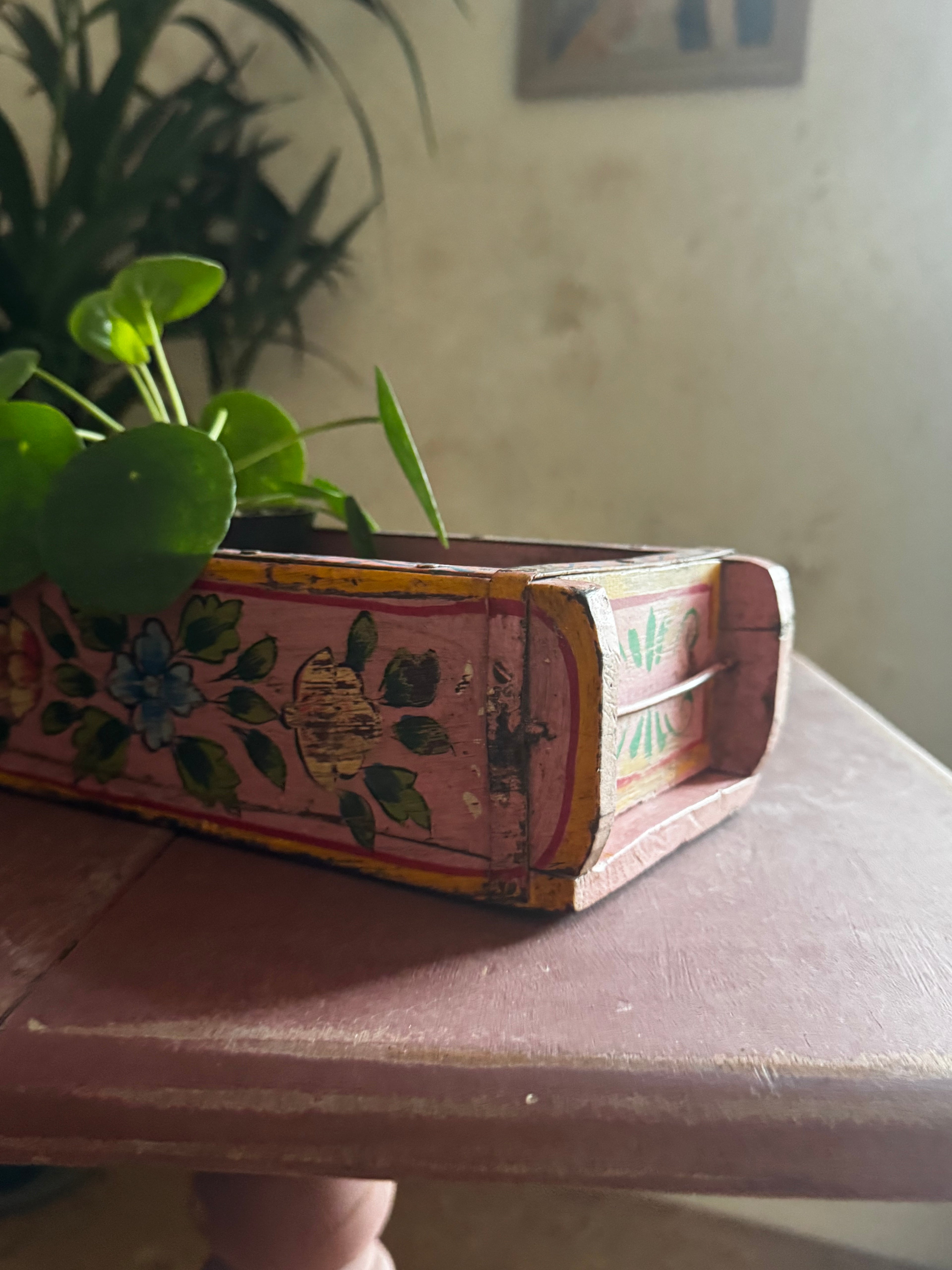 Hand-Painted Pink Indian Brick Box