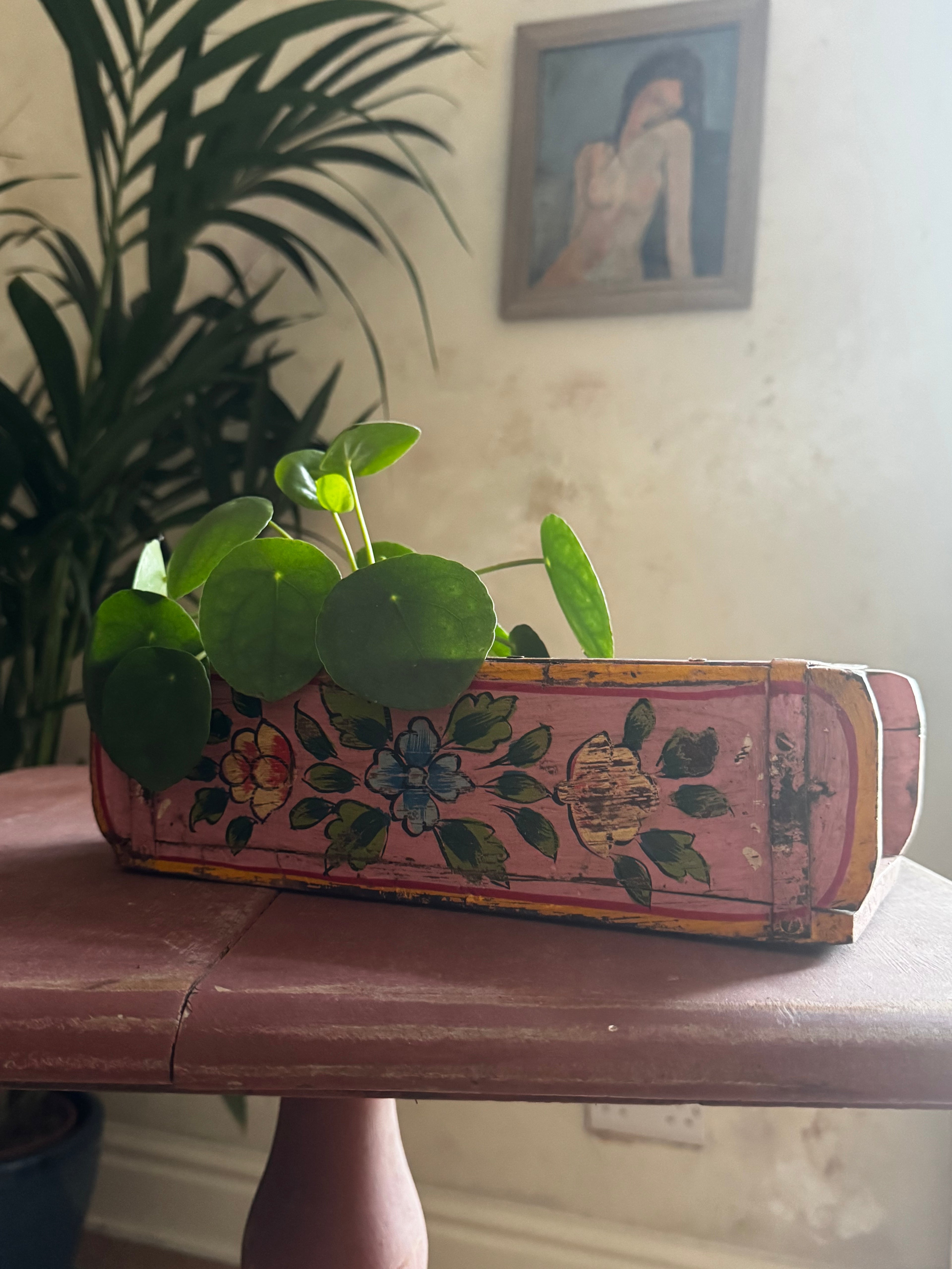 Hand-Painted Pink Indian Brick Box