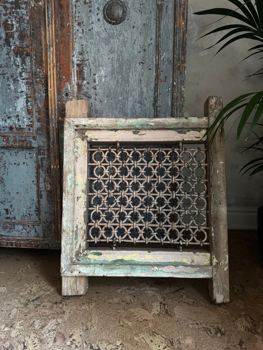 Antique Indian Jali Window Frame