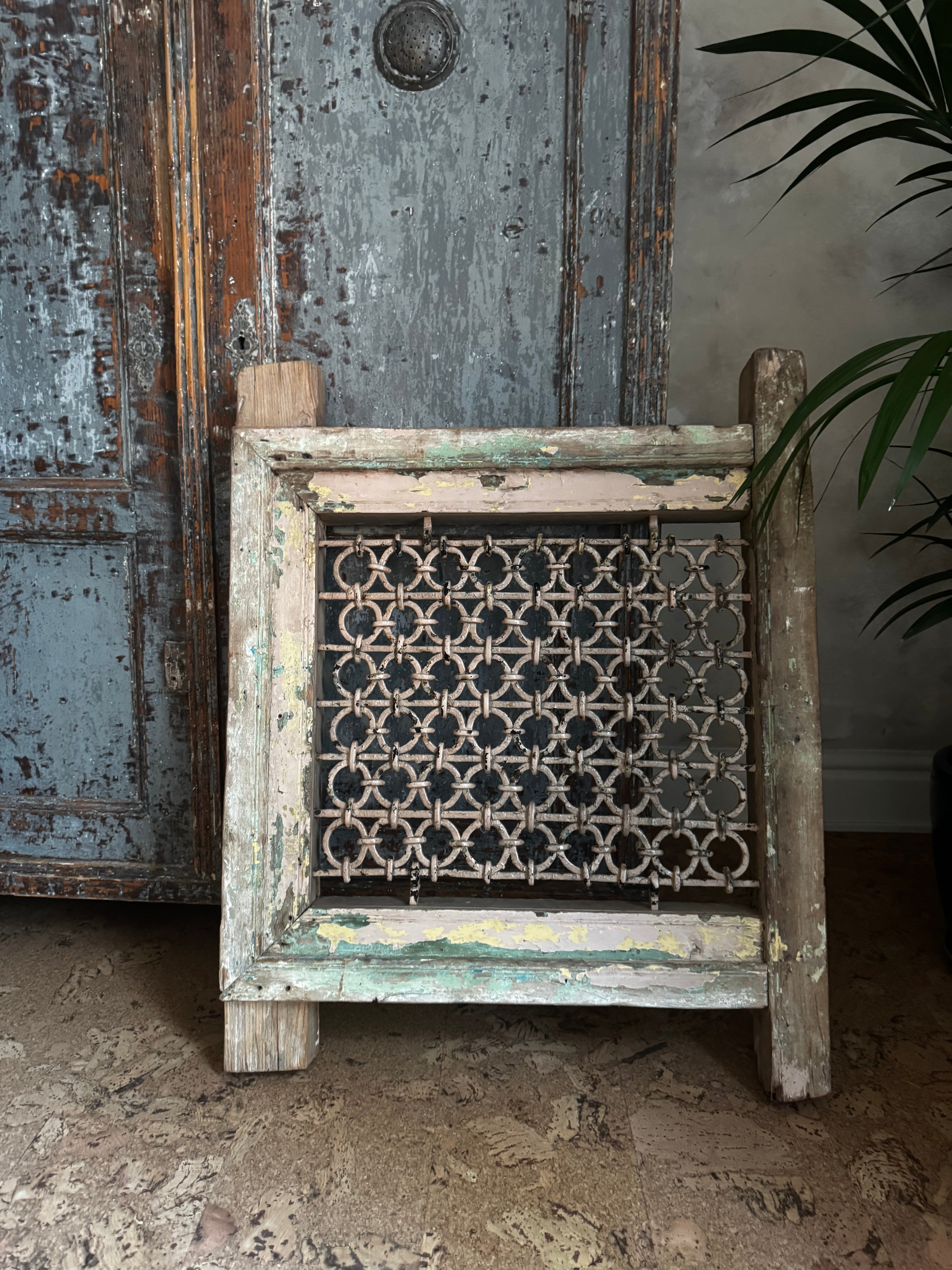 Antique Indian Jali Window Frame