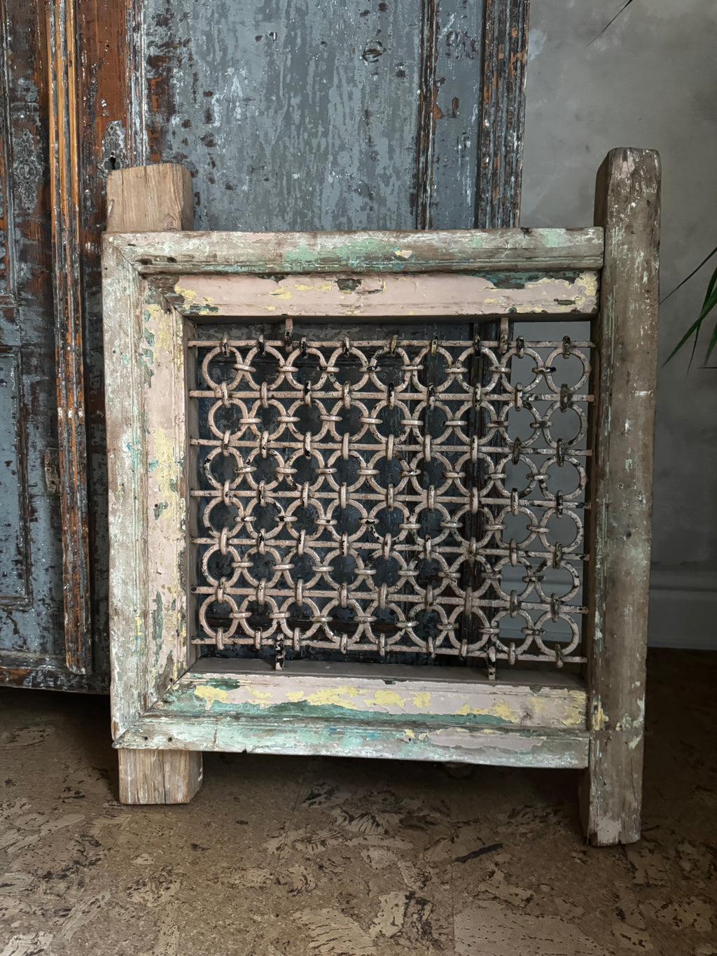 Antique Indian Jali Window Frame